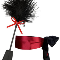 Satijnen Oogmasker & Feather Tickler Set